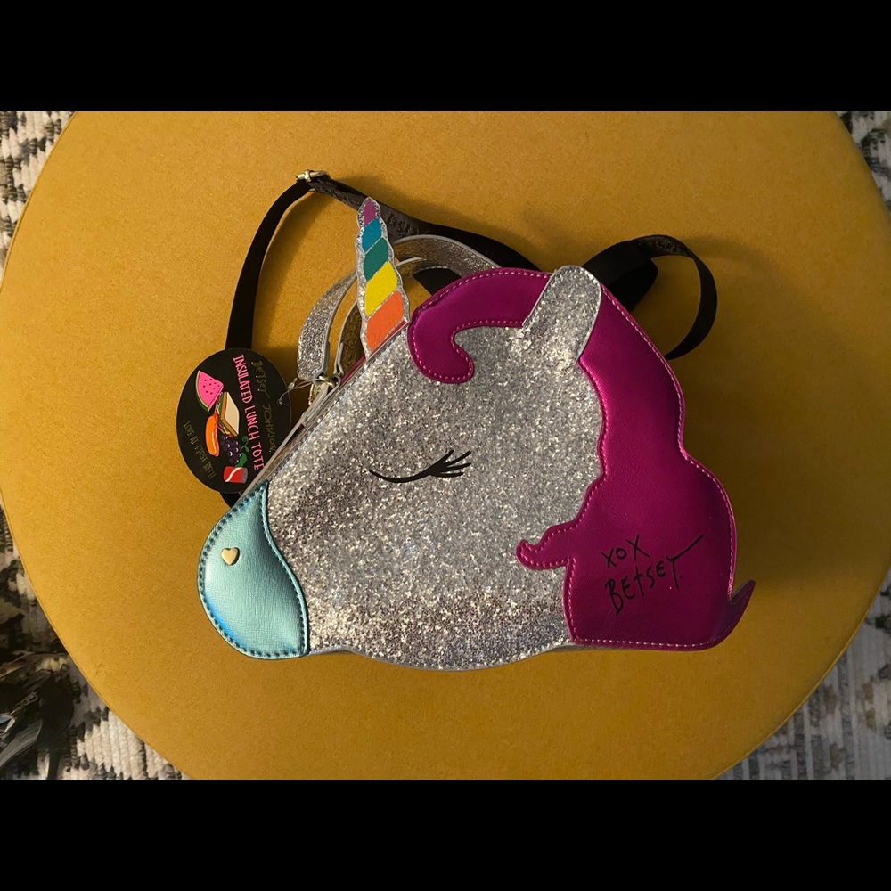 Betsy Johnson unicorn lunch tote